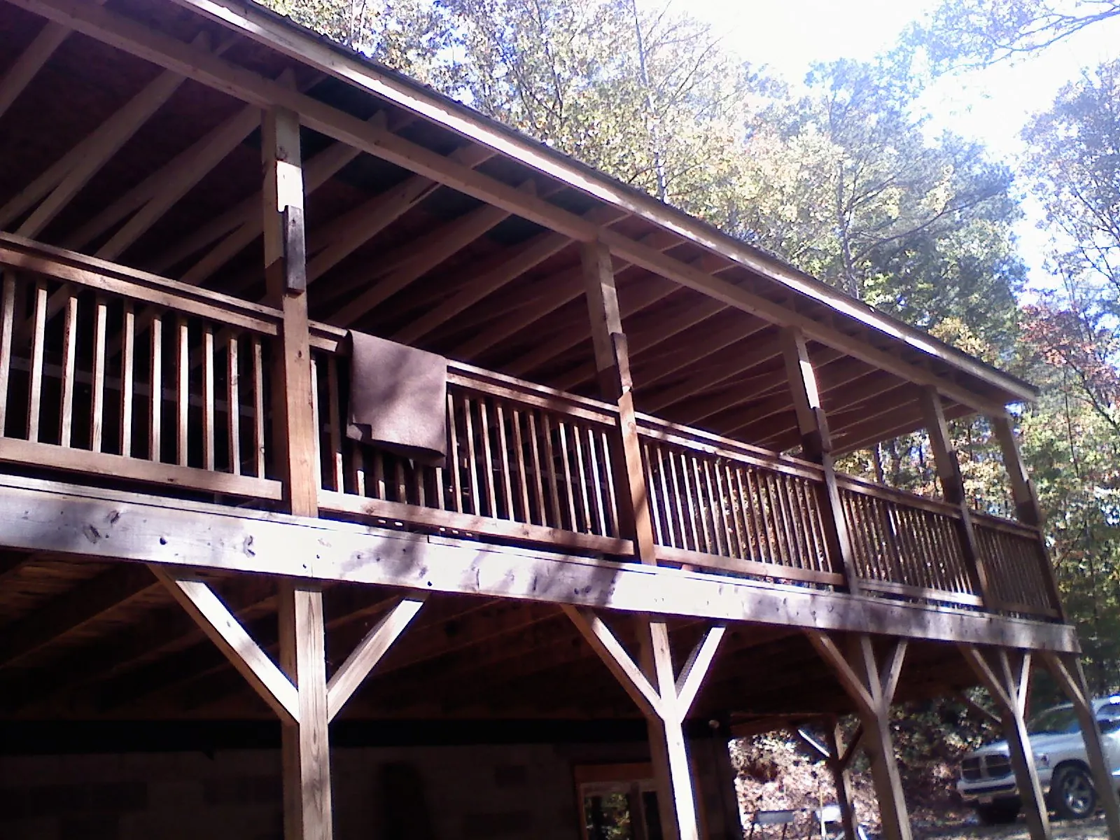 Timber framing under a new elevated porch and deck — Roof Leak Repair in Wilbur by Roofing Brothers